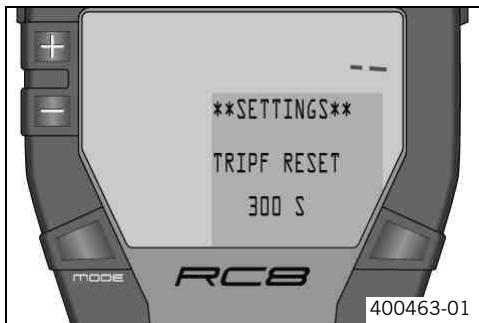 KTM 1190 RC8 - TRIP F RESET menu - 1