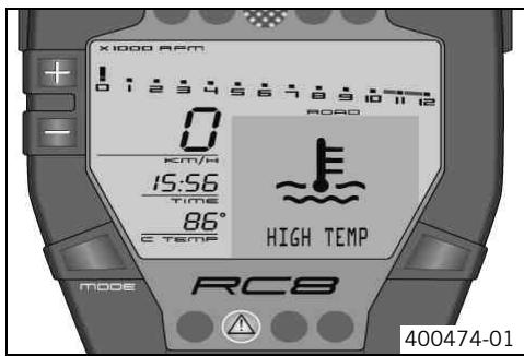 KTM 1190 RC8 - Notes/warnings on the combination instrument - 4