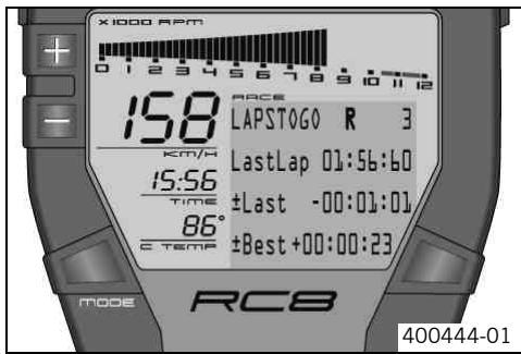 KTM 1190 RC8 - LAPSTOGO menu - 1