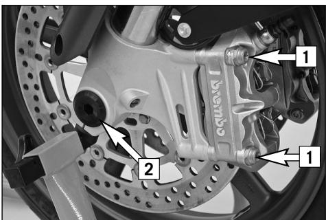 KTM 990 SUPERMOTO - Dépose et pose de la roue avant - 1
