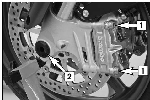 KTM 990 SUPERMOTO R - Dismounting and remounting the front wheel - 1