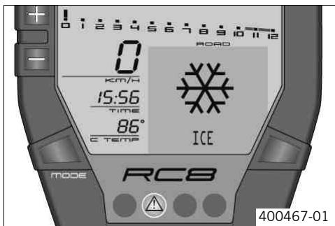 KTM 1190 RC8 EU - Remarques / messages d'advertisement sur le tableau de bord - 8