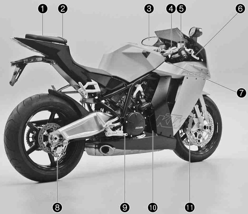 KTM 1190 RC8 JP - Vue arrière droite du vehicule - 1