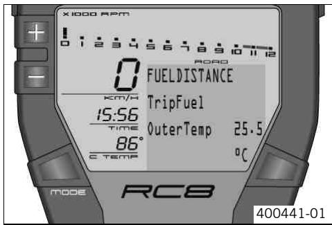 KTM 1190 RC8 JP - Menu FUELDISTANCE - 1