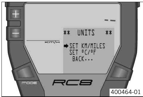 KTM 1190 RC8 R AUS - SET KM/MILES menu - 1