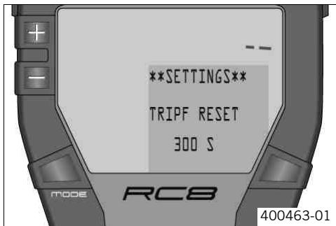 KTM 1190 RC8 R AUS - TRIP F RESET menu - 1