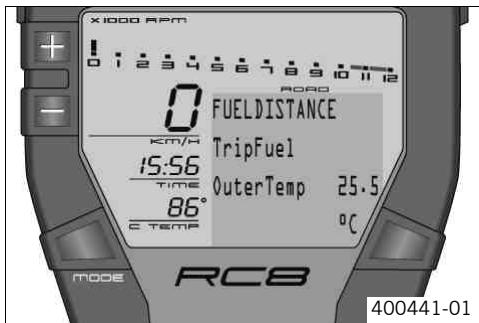 KTM 1190 RC8 R EU - FUELDISTANCE menu - 1