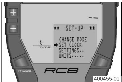 KTM 1190 RC8 R EU - Setting the clock with SET CLOCK - 1