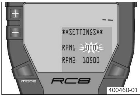 KTM 1190 RC8 R EU - SHIFT RPMS menu - 1