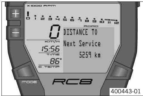 KTM 1190 RC8 R EU - DISTANCE TO Next Service menu - 1