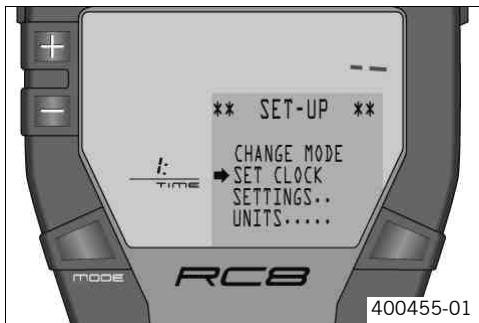 KTM 1190 RC8 R EU - SET CLOCK menu - 1