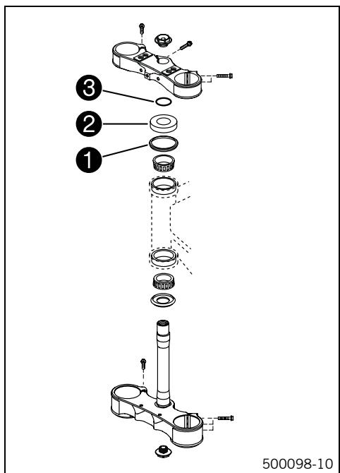 KTM 250 XC-F USA - Installing the lower triple clamp (EXC-F SIX DAYS, XCF-W USA, XC-F, SX-F) - 1