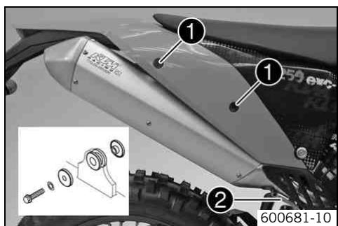 KTM 250 XC-F USA - Installing the main silencer - 1