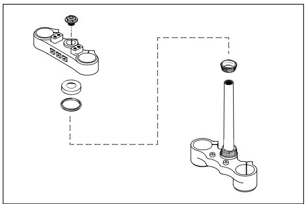 KTM 400 MXC - Checking and adjusting the steering head bearing * - 1