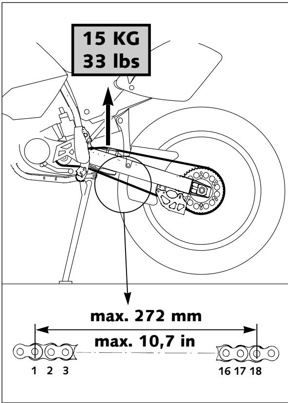 KTM 400 MXC - Check chain tension - 4