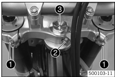 KTM 450 XC-F - Adjusting play of steering head bearing - 1