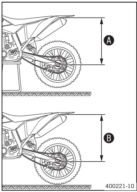 KTM 450 XC-F - Measuring rear wheel sag unloaded - 1