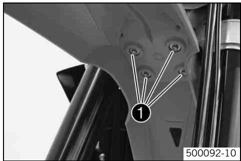 KTM 450 XC-W USA - Dismounting the front fender - 1