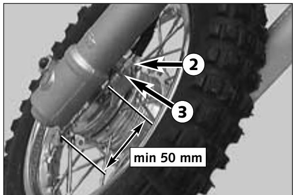 KTM 50 JR ADVENTURE - Adjusting the front wheel brake cable - 1