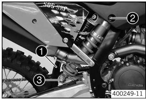 KTM 505 XC-F - Installing shock absorber - 1