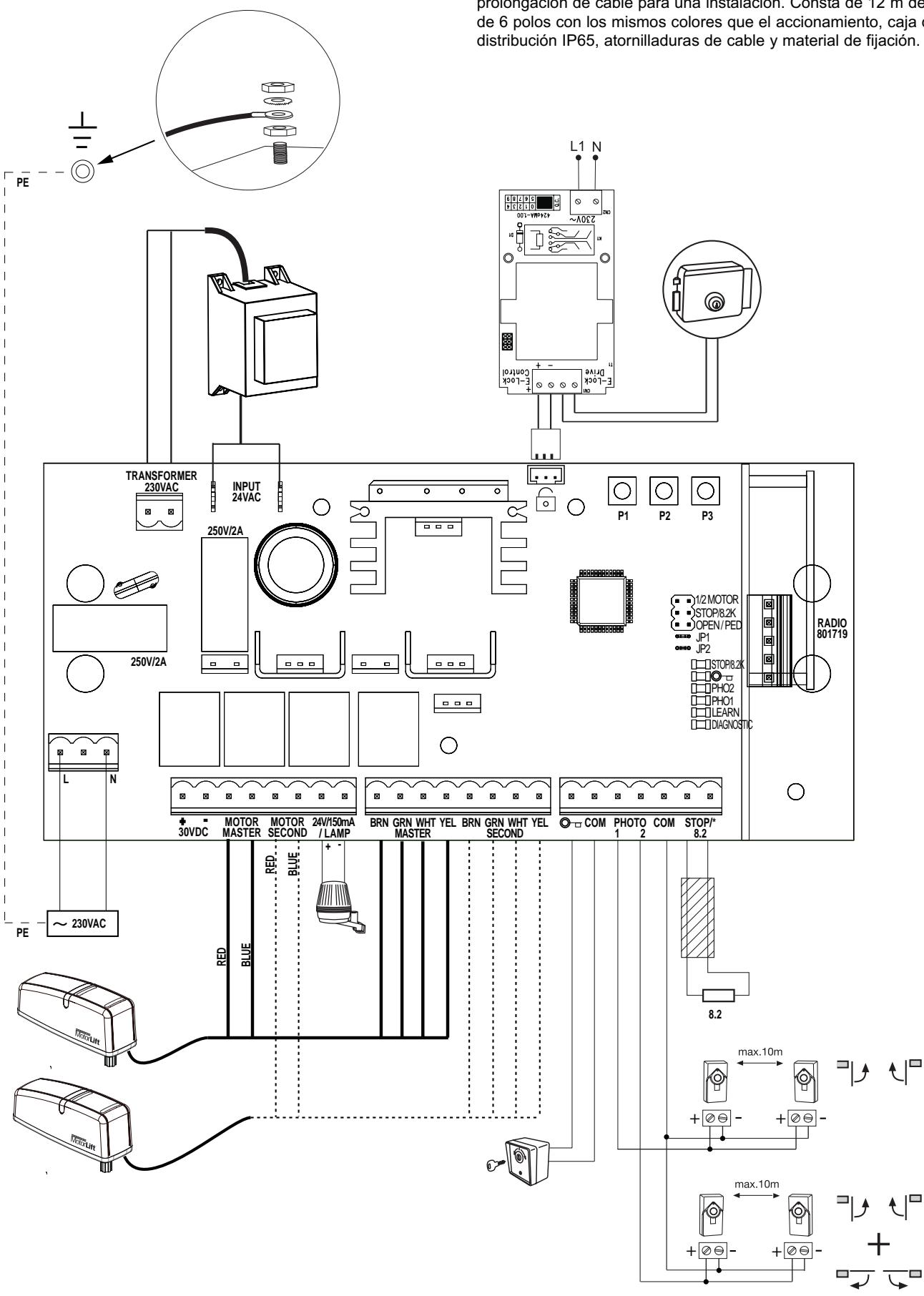 CHAMBERLAIN HC624ML - CABLEADO DEL MANDO / VISION DE CONJUNTO: - 1