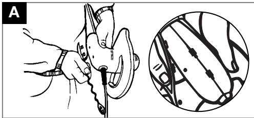 FLYMO EASITRIM EHT420 - Fitting the Cable Holder to Your Hedgetrimmer (A) and (B) - 1