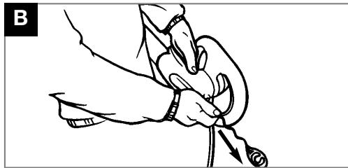FLYMO EASITRIM EHT420 - Fitting the Cable Holder to Your Hedgetrimmer (A) and (B) - 2
