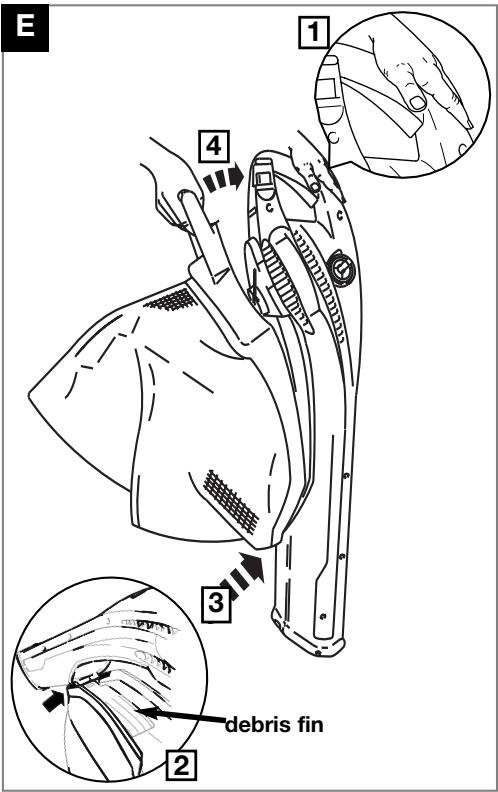 FLYMO GARDENVAC 1500W - To Attach Debris Bag to Bag Frame With bag frame on the ground:- - 1