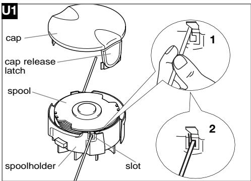 FLYMO MULTITRIM 300DX - Spool Cap and Nylon Line (2 Lines) - 1