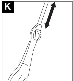 FLYMO MULTITRIM CT250X - To adjust the handle length (J & K) - 2