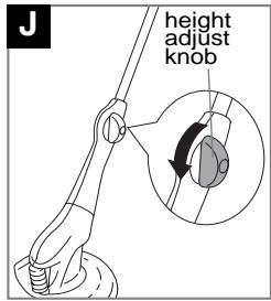 FLYMO MULTITRIM CT250X - To adjust the handle length (J & K) - 1
