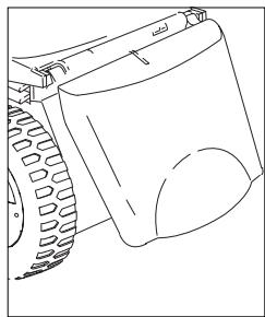 FLYMO R330 - AFTER FITTING ENSURE NO GAP REMAINS BETWEEN THE SAFETY FLAP AND THE GRASSBOX. - 4