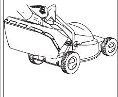 FLYMO R330 - AFTER FITTING ENSURE NO GAP REMAINS BETWEEN THE SAFETY FLAP AND THE GRASSBOX. - 1
