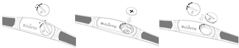 SUUNTO T6 - Replacing the battery: - 1