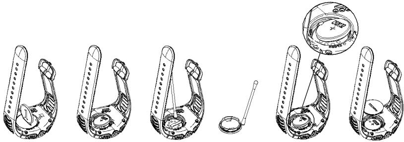 SUUNTO T6 - So wechseln Sie die Batterie: - 1
