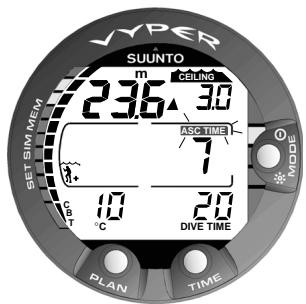 SUUNTO VYPER - Affichage au-dessus de la profondeur plancher - 1