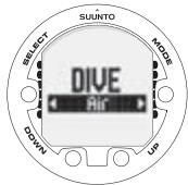 SUUNTO COBRA 2 - DIVE mode activation - 1