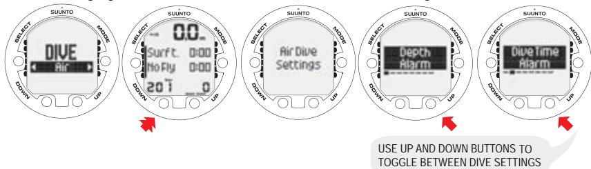 SUUNTO COBRA 2 - DIVE mode settings - 1