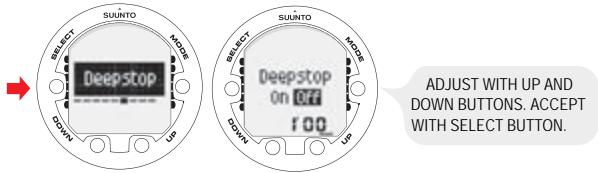 SUUNTO COBRA 2 - Setting the Safety Stops/Deep Stops - 1