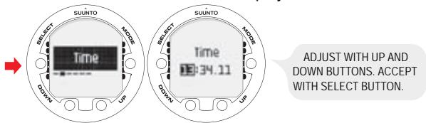 SUUNTO COBRA 2 - Setting the time - 1