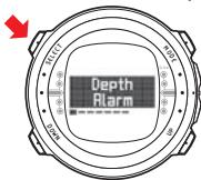 SUUNTO D4 - Setting the depth alarm - 1