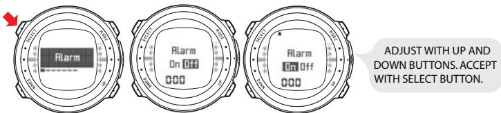 SUUNTO D4 - Setting the alarm - 1