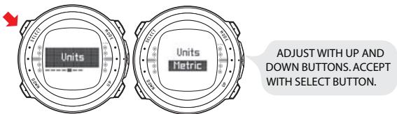 SUUNTO D4 - Setting the units - 1