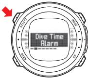 SUUNTO D4 - Setting the dive-time alarm - 1