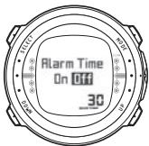 SUUNTO D4 - Setting the dive-time alarm - 2