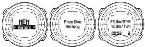 SUUNTO D4 - Free Dive History - 1