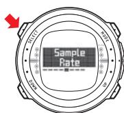 SUUNTO D4 - Setting the sample rate - 1