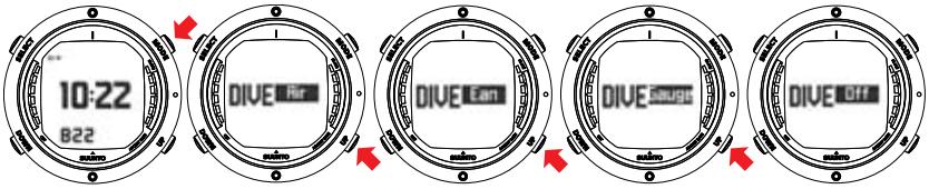 SUUNTO D6 - Accessing DIVE mode - 1