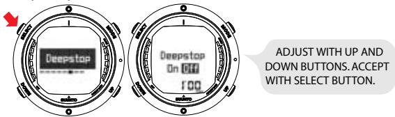 SUUNTO D6 - Setting the Safety Stops/Deep Stops - 1