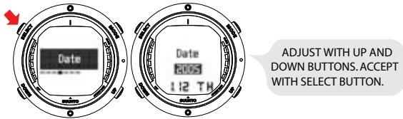 SUUNTO D6 - Setting the date - 1
